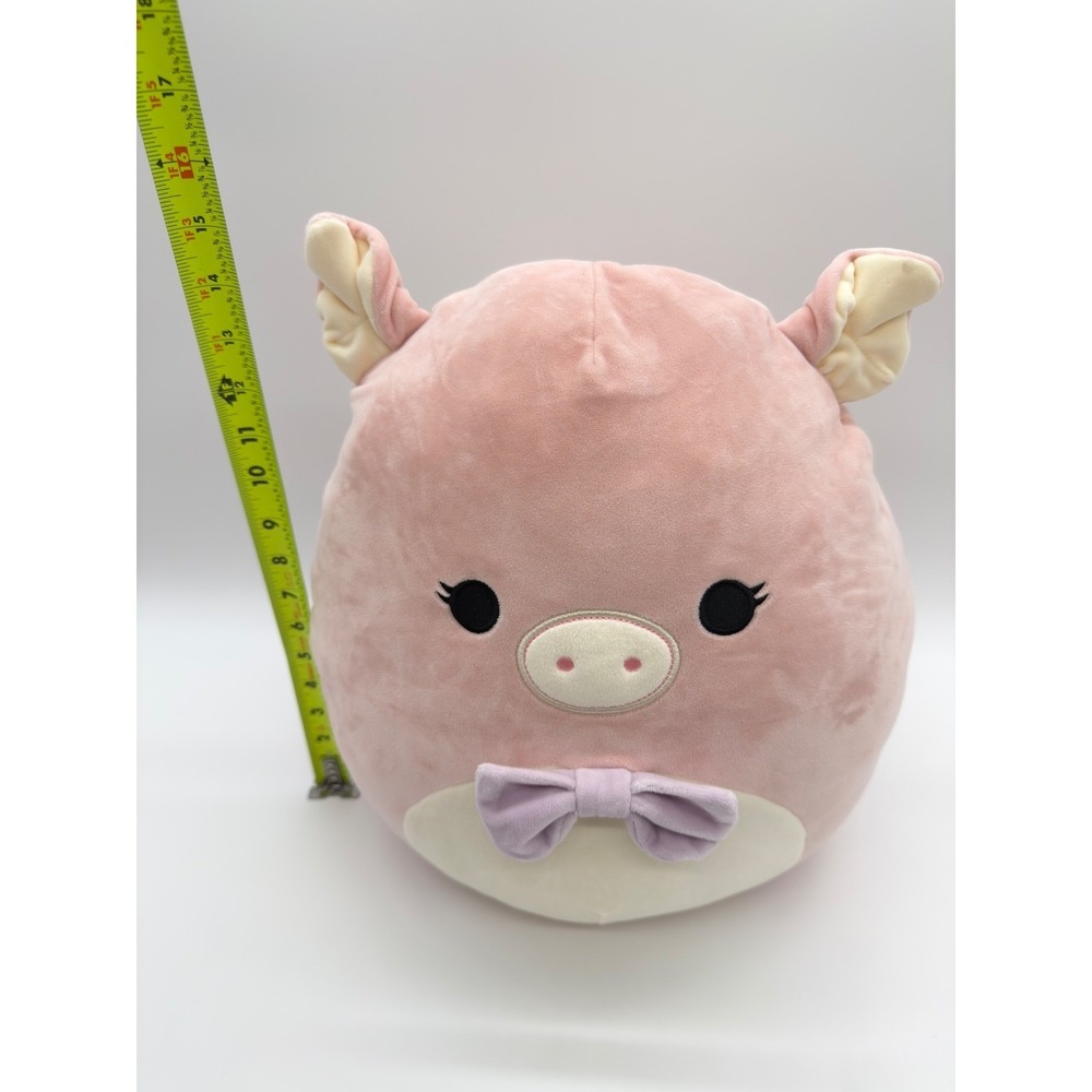 Squishmallows Hettie the Pig 14" Soft Stuffed Plush Farm Animal Pink w/ Bow Tie - Picture 6 of 6